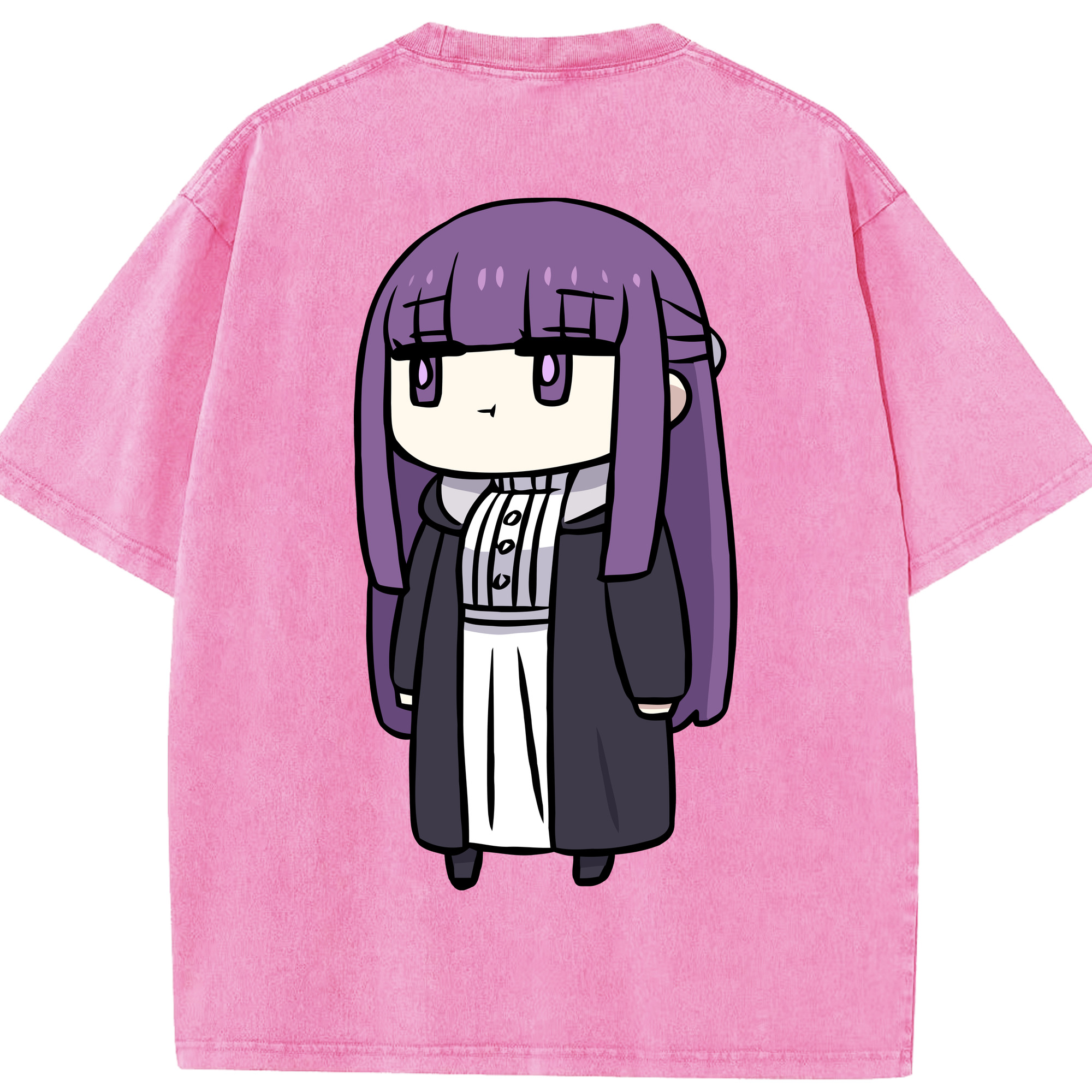 （画像用） 葬送のフリーレン Frieren 綿100% ヴィンテージ風 半袖Tシャツ（背面プリント）